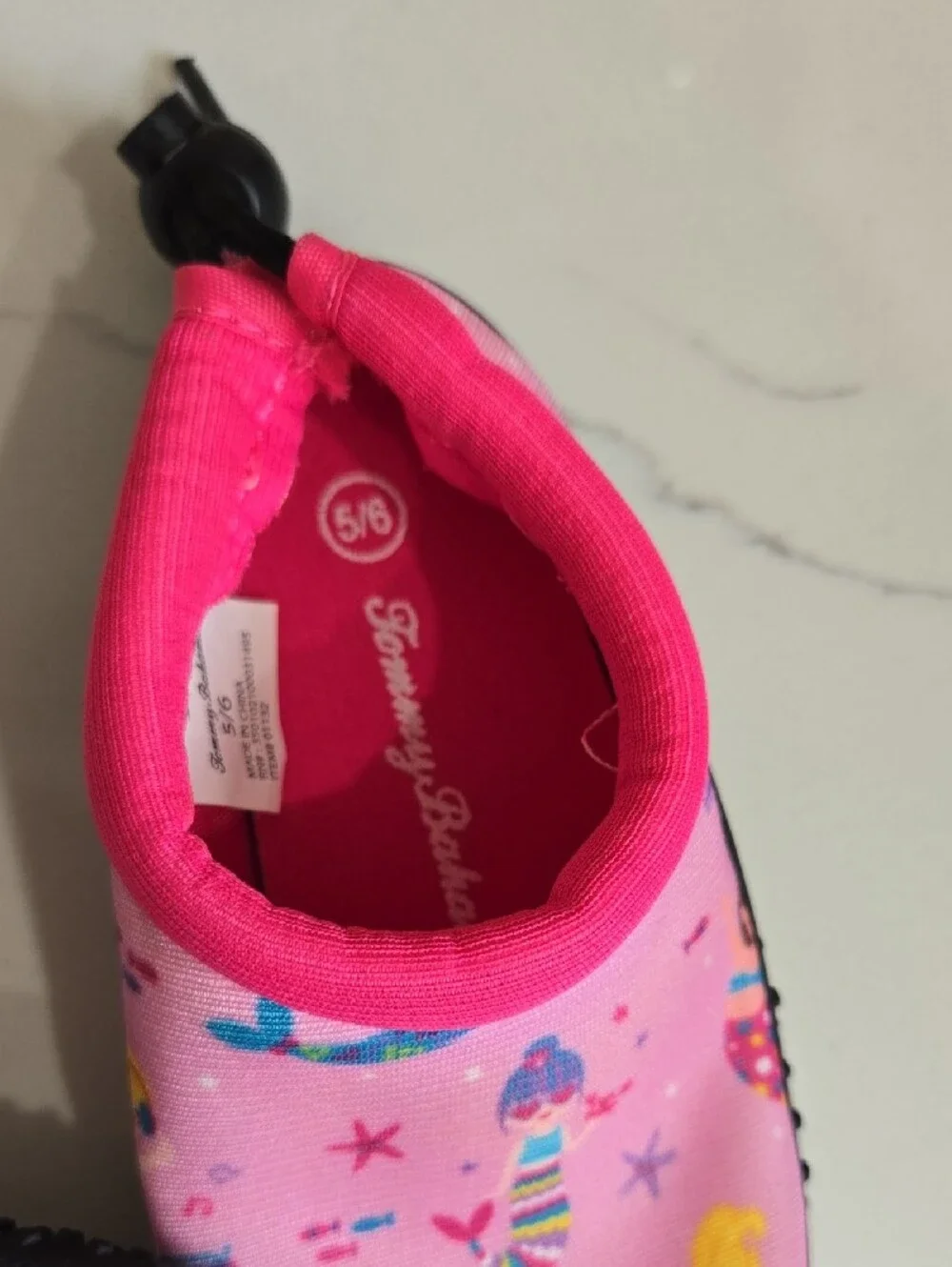 Tommy Bahama Pink Mermaid Print Kids Slip-On Water Shoe